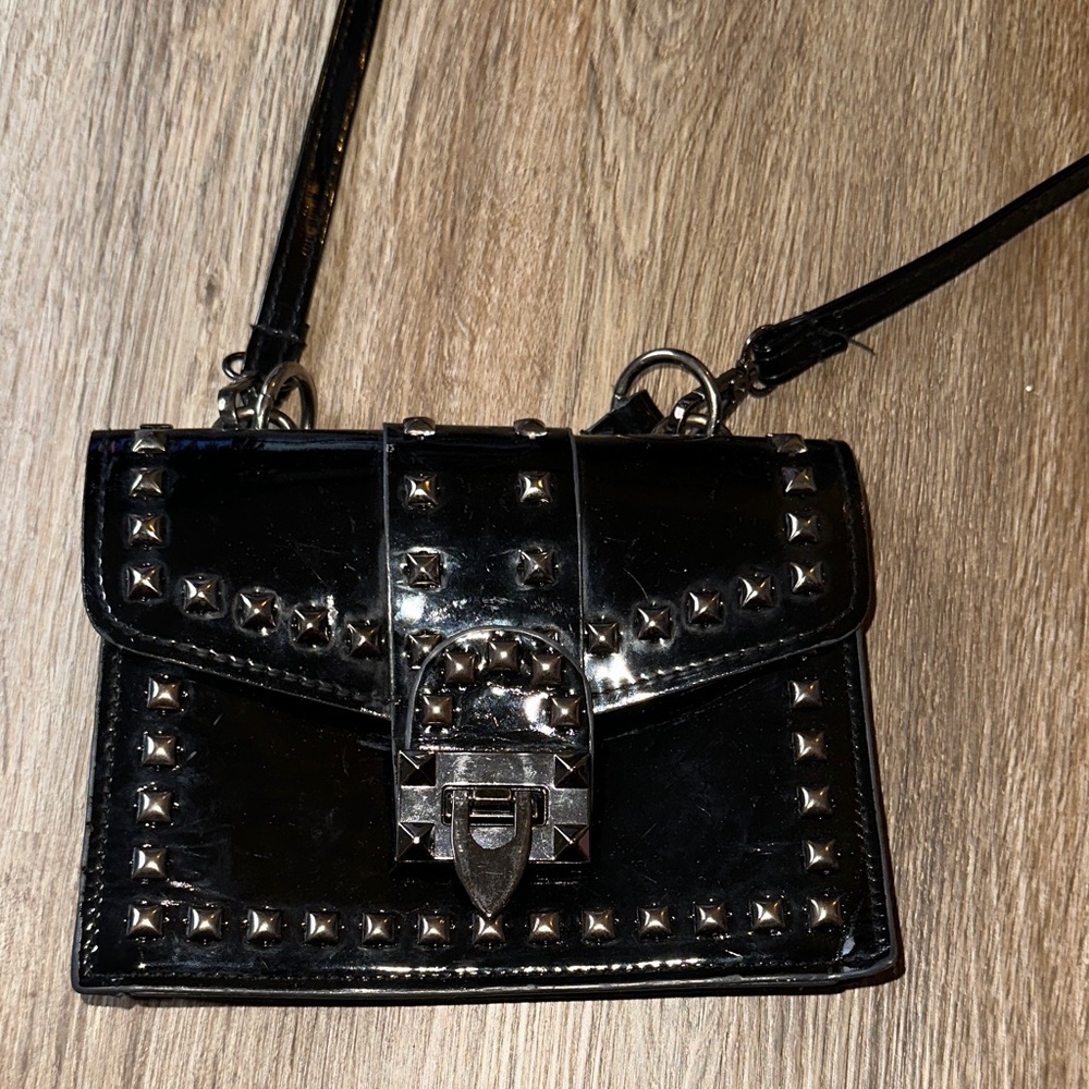 SHEIN Black Studded Crossbody Bag